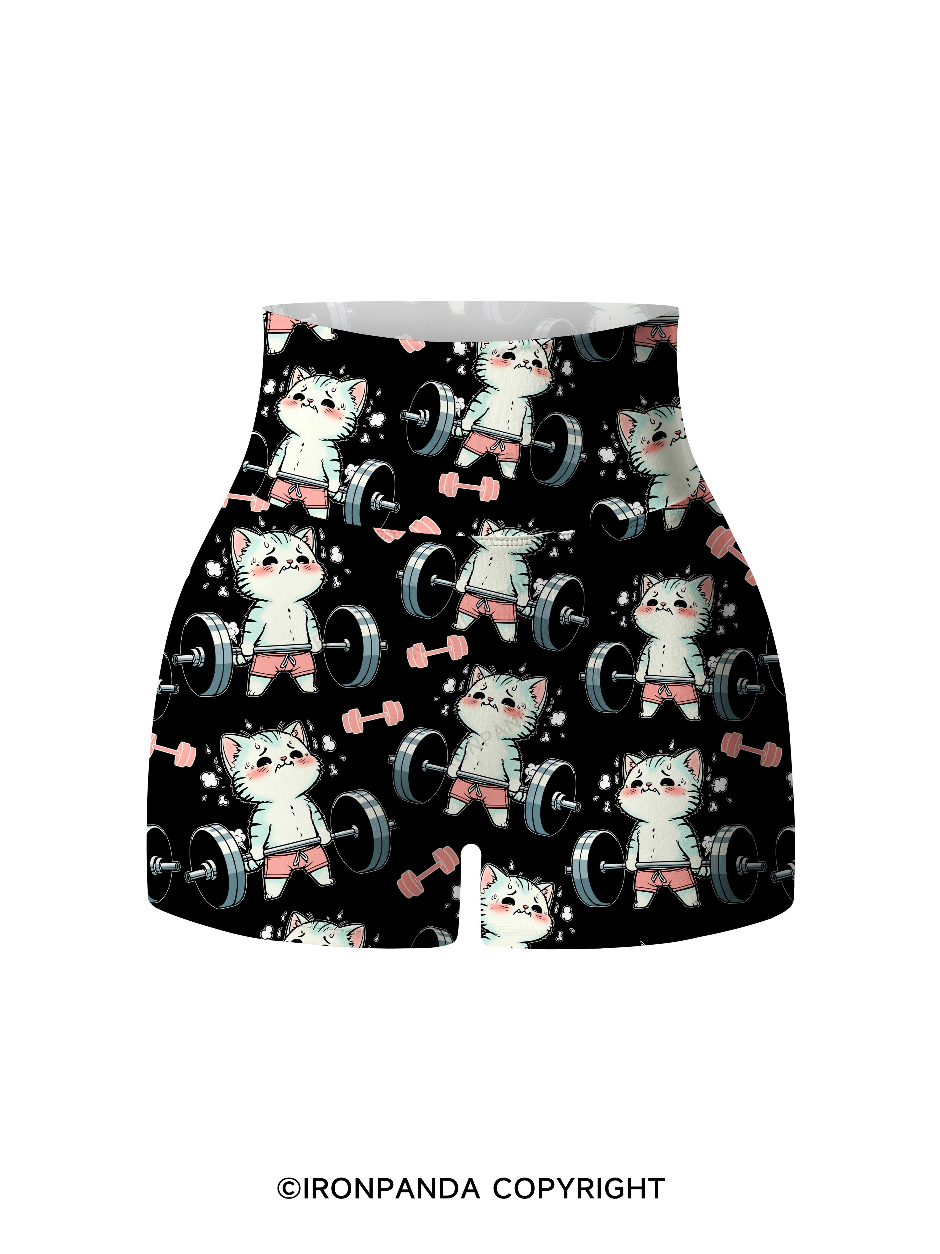 don't fart cat Printed Yoga Shorts