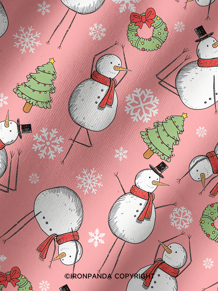 Snowman Christmas Yoga Printed Yoga Shorts