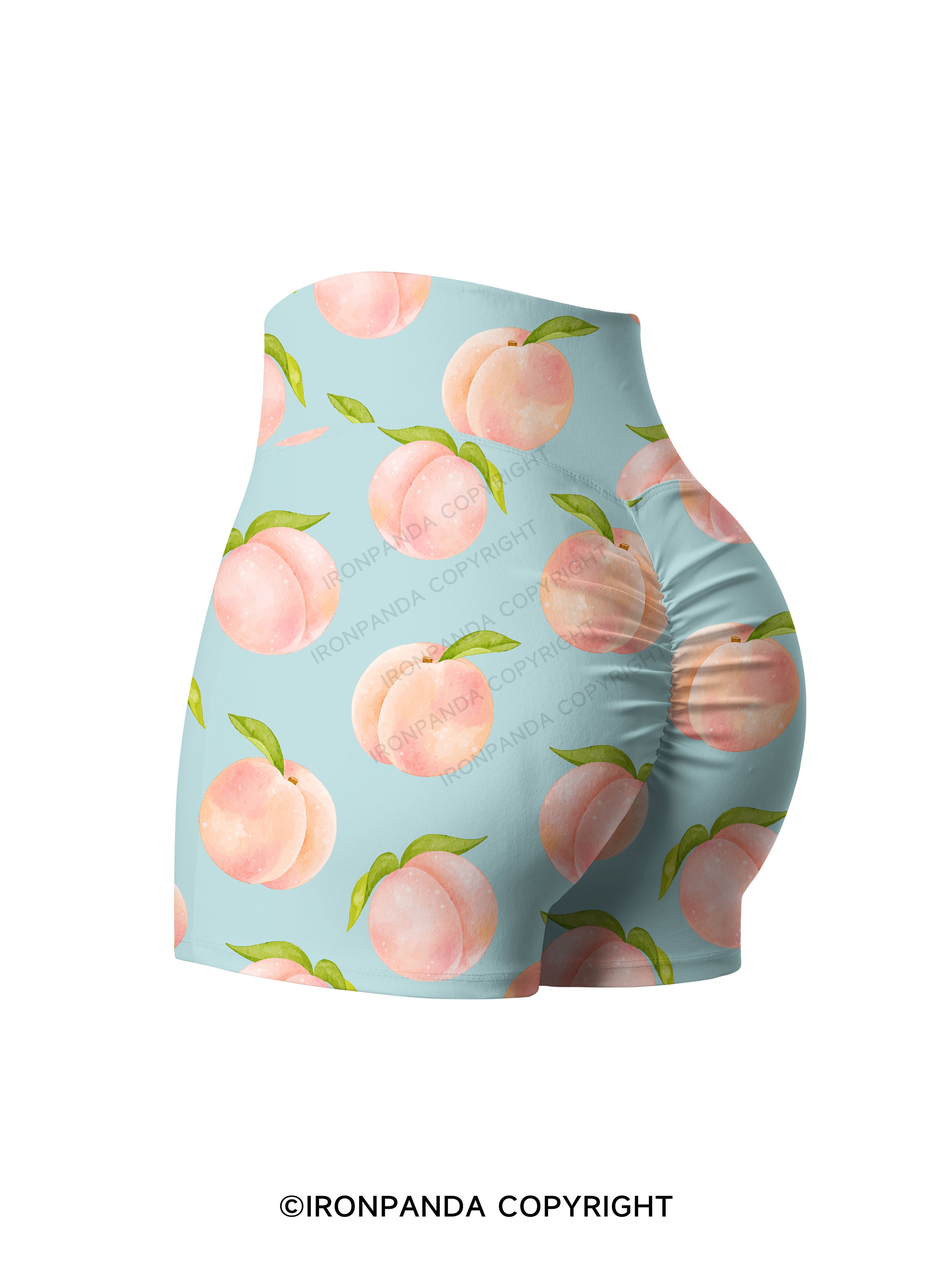 Peachy Vibes Printed Yoga Shorts
