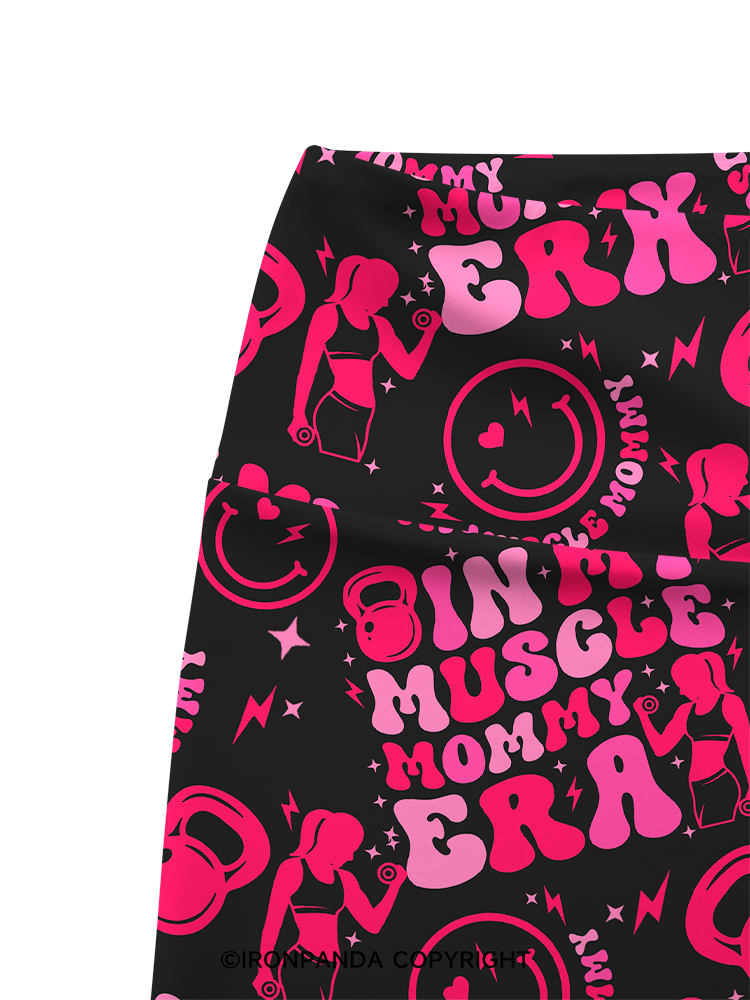 In My Muscle Mommy Era Printed Yoga Cycling Shorts
