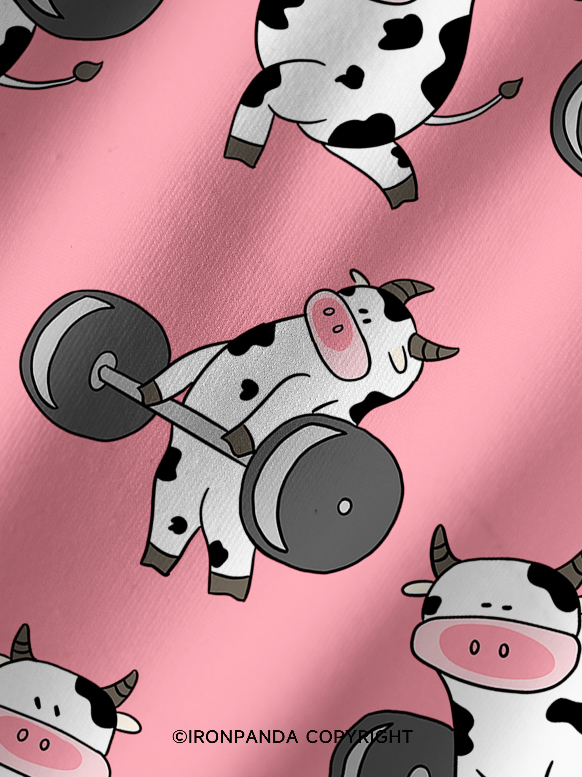Ironpanda Lift Heavy Dairy Cow Printed Yoga Shorts