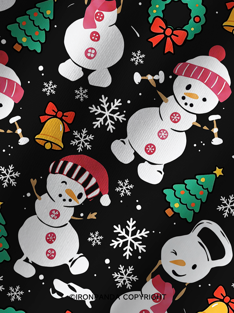 Sweatin with my Snowmies Printed Yoga Shorts