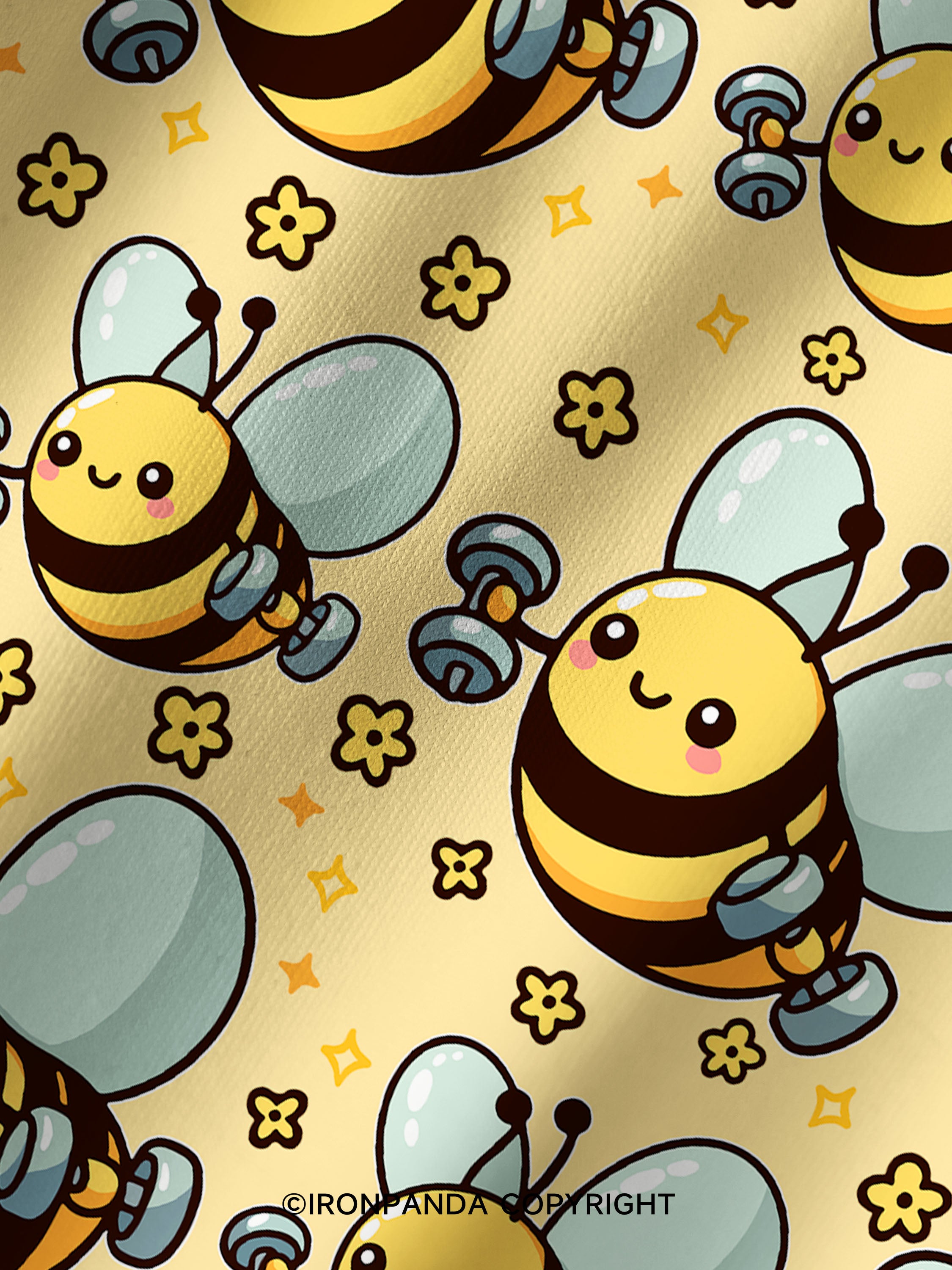 Busy Bee, Gains All Day Printed Yoga Shorts