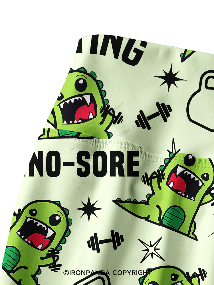 Getting Dino-Sore Printed Yoga Pants