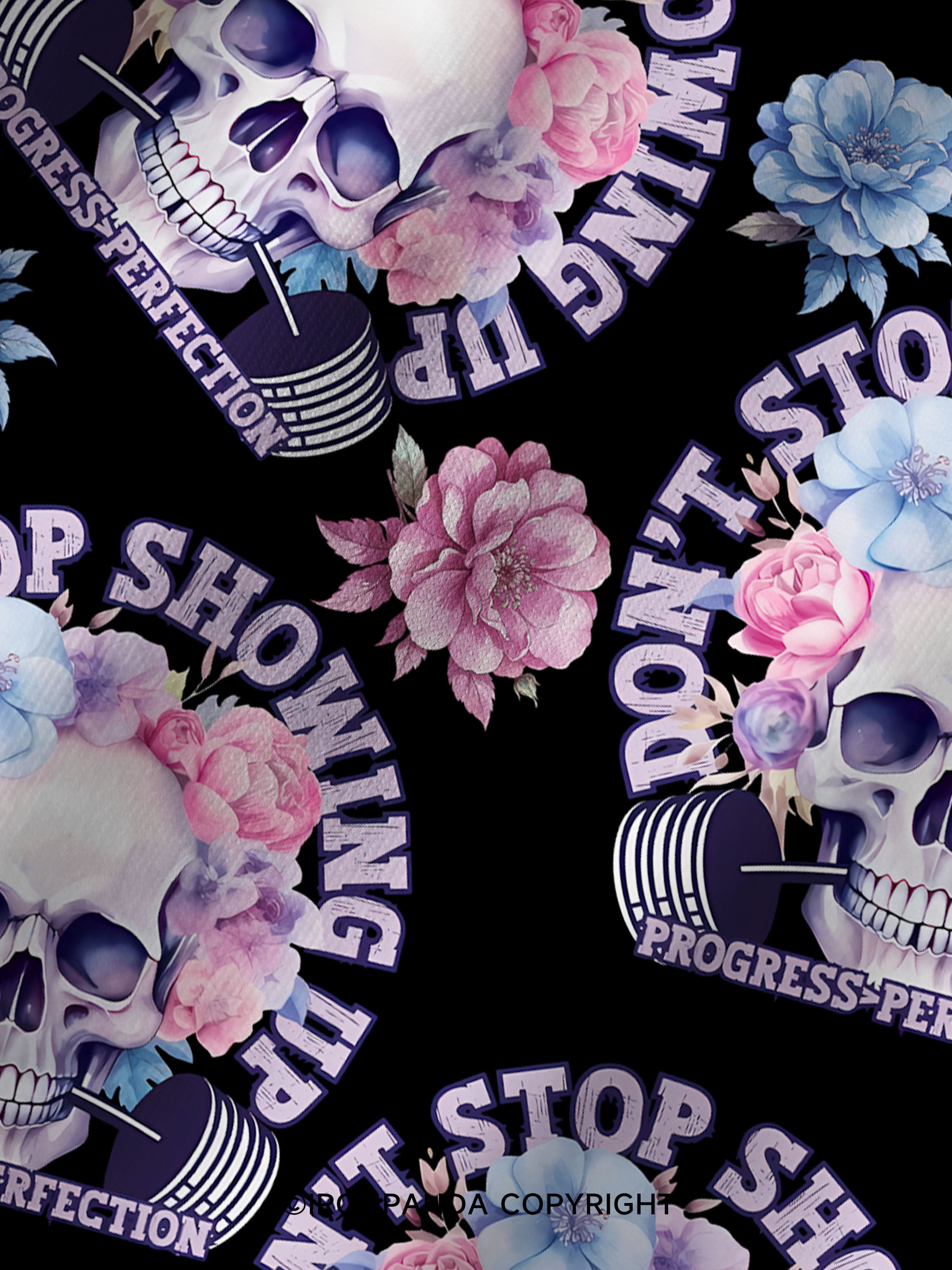 DON’T STOP SHOWING UP PROGRESS-PERFECTION Printed Yoga Shorts