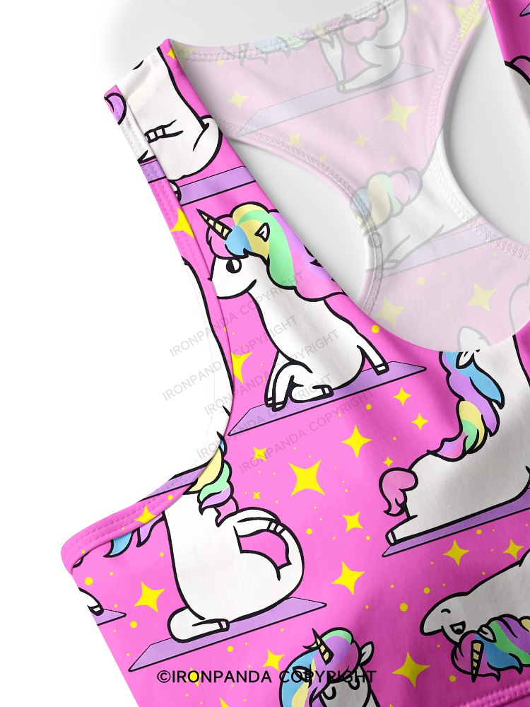 MAGICAL UNICORN STRETCH CLASS Racerback Sports Bra