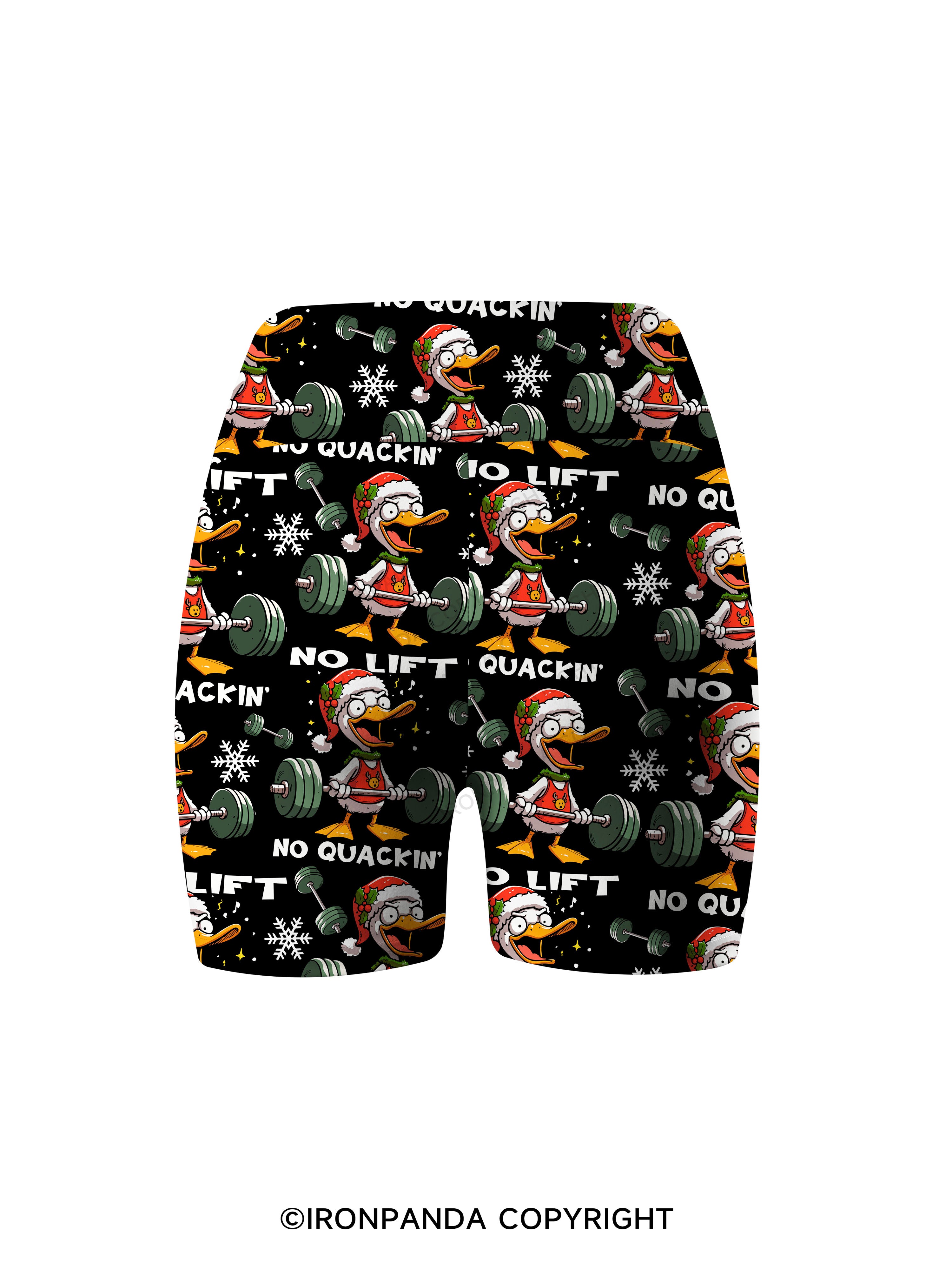 No Lift, No quackin' Printed Yoga Cycling Shorts