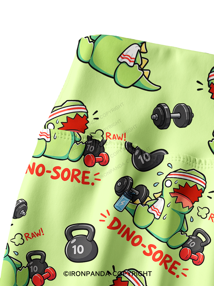 DINO-SORE GYM Printed Yoga Pants