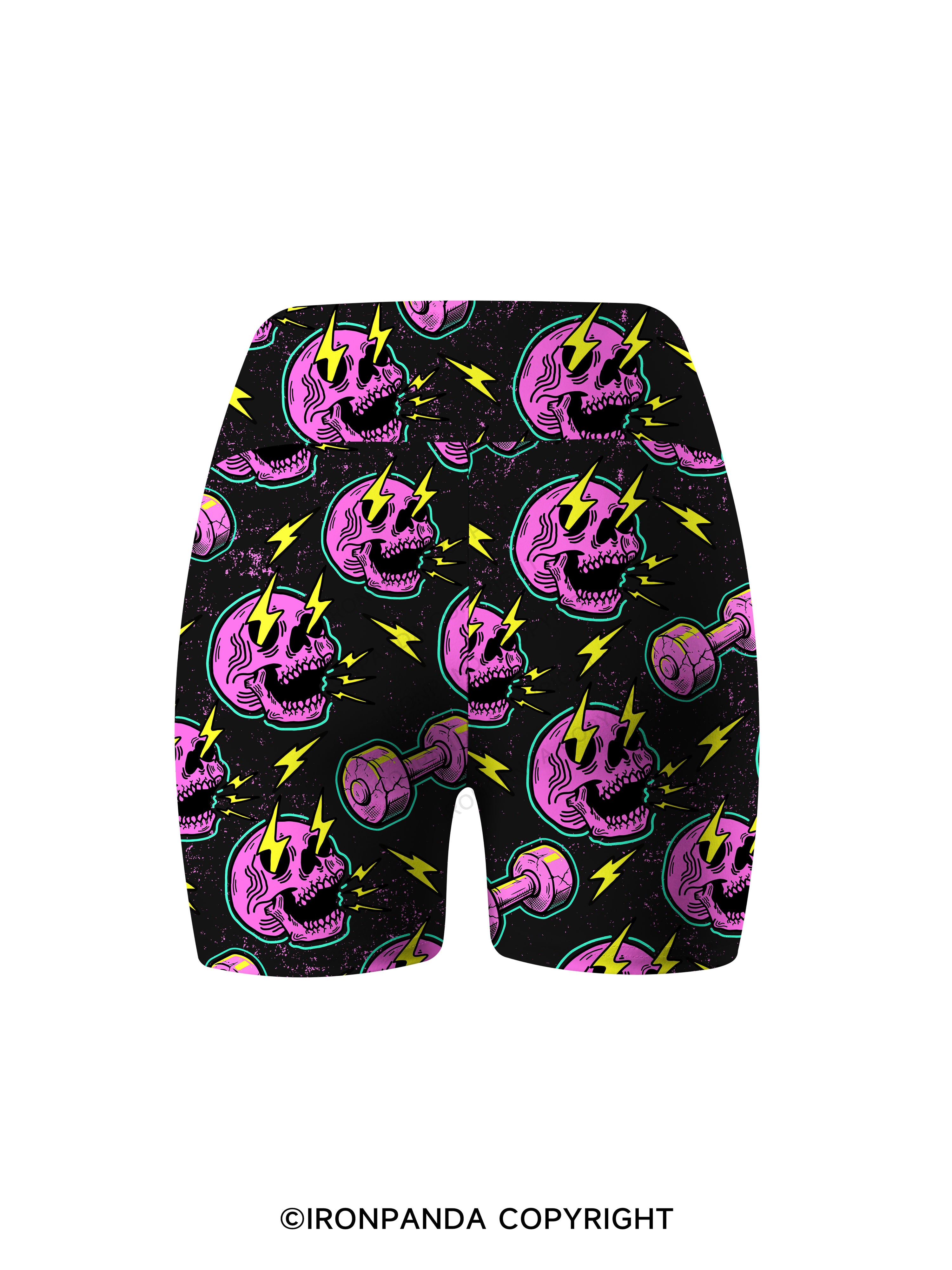 LIGHTNING SKELETON Printed Yoga Cycling Shorts