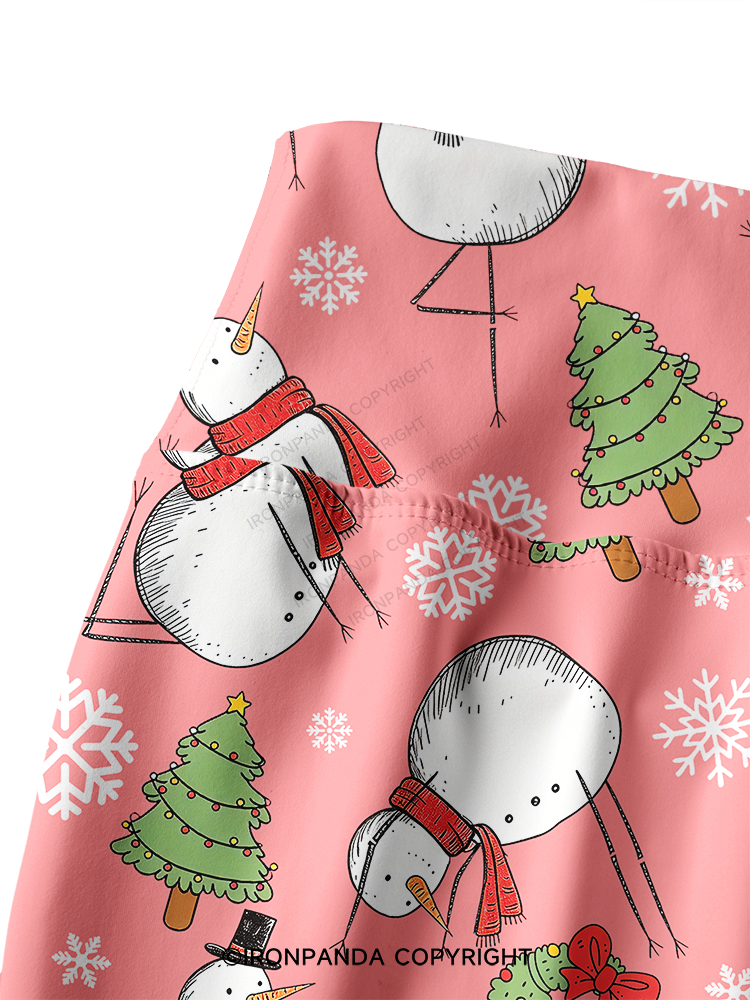 Snowman Christmas Yoga Printed Yoga Pants