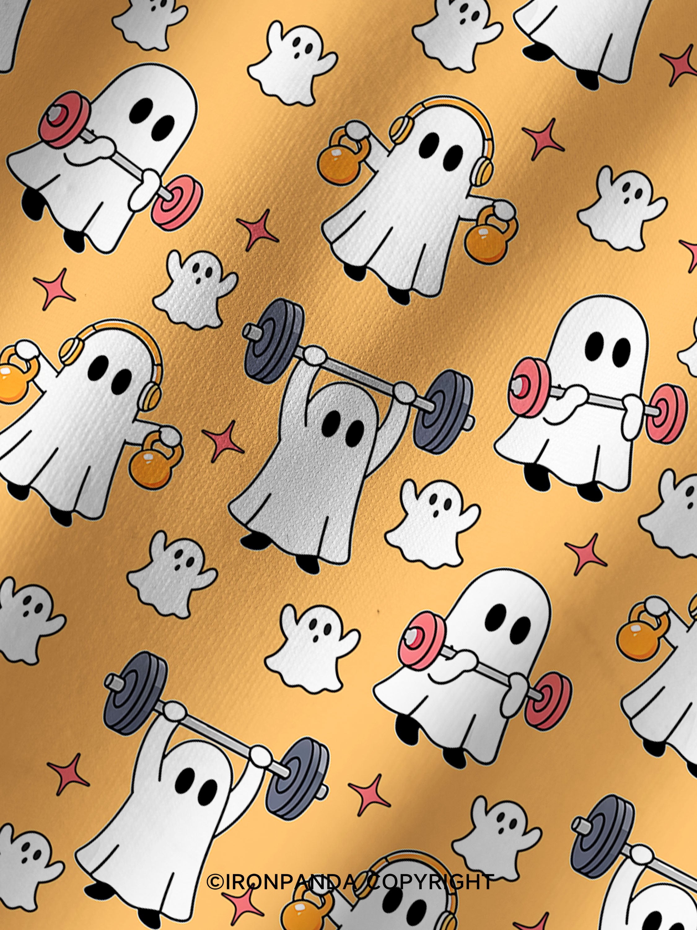 GHOST HALLOWEEN WORKOUT FITNESS Printed Yoga Shorts