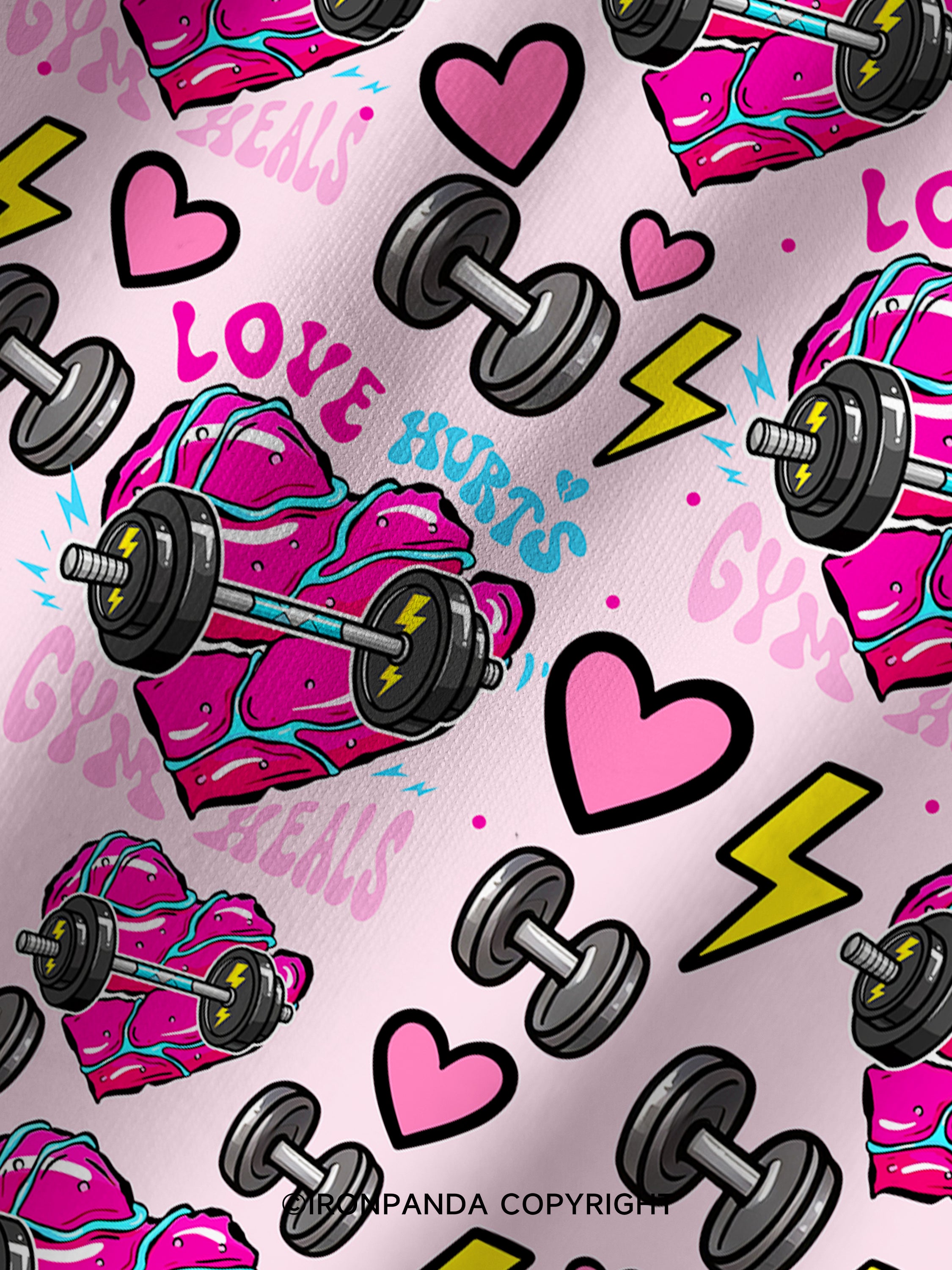 Love hurts, gym heals Printed Yoga Shorts