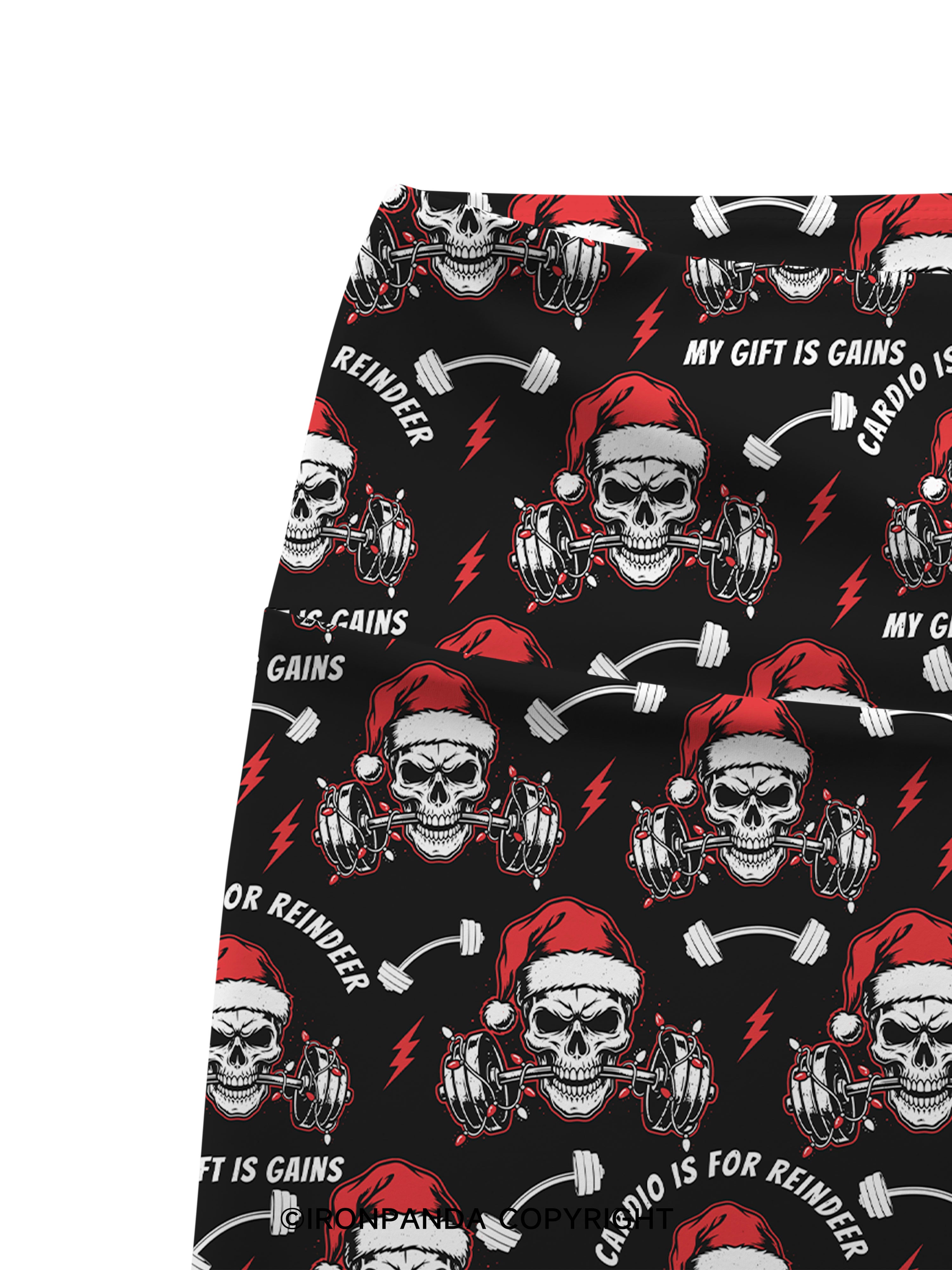 CARDIO IS FOR REINDEER MY GIFT IS GAINS Printed Yoga Cycling Shorts