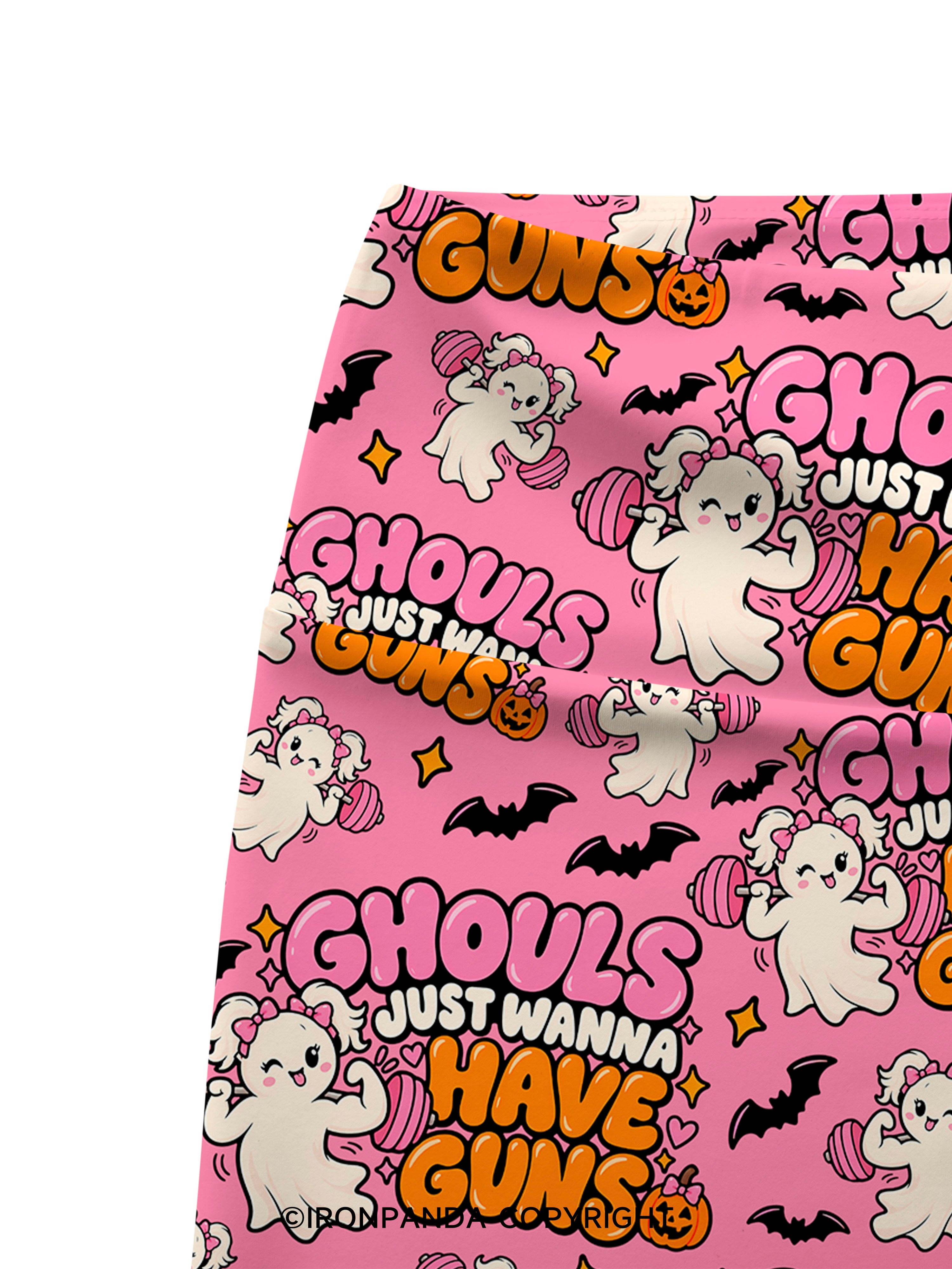 GHOULS JUST WANNA HAVE GUNS Printed Yoga Cycling Shorts