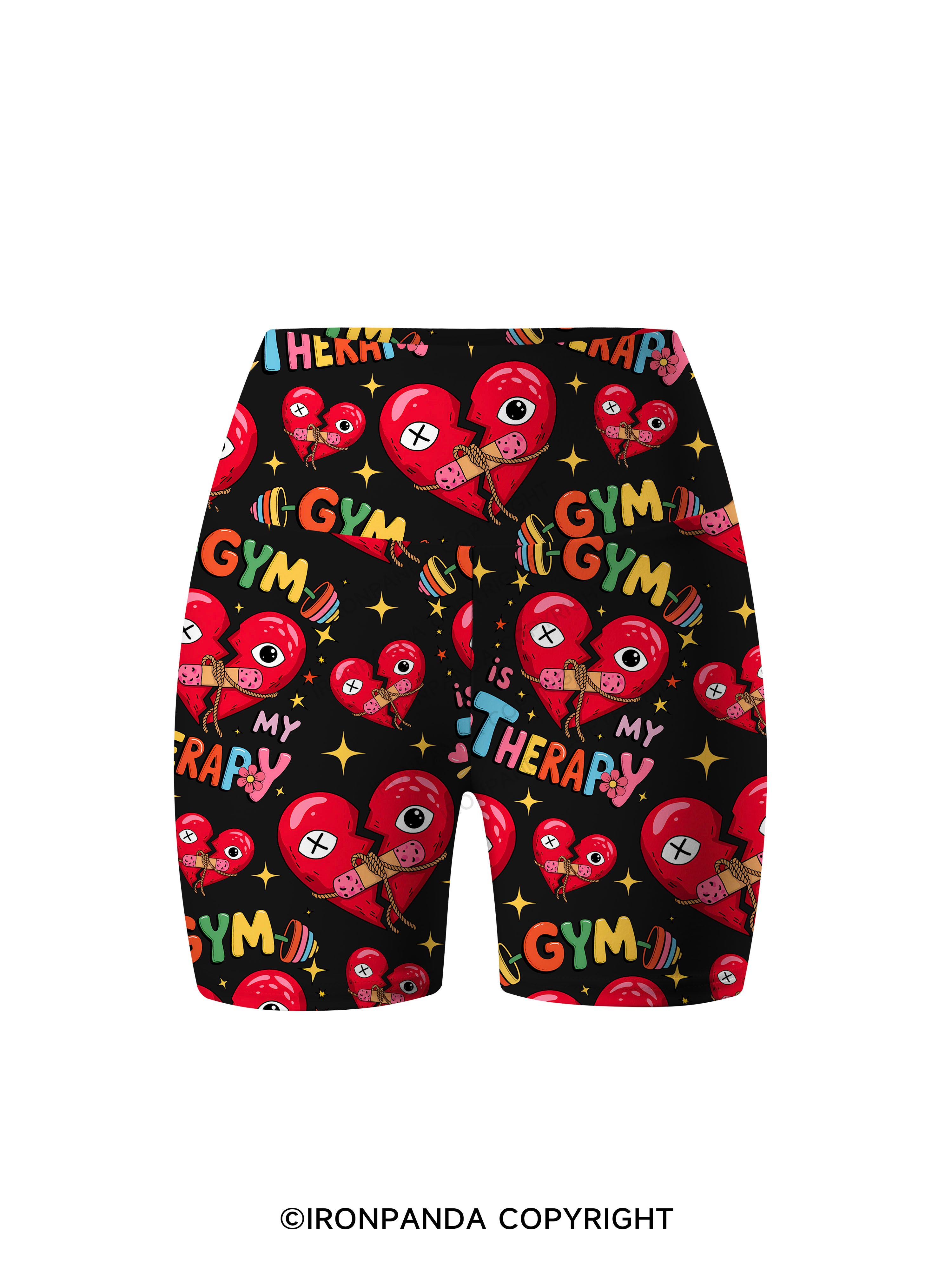 GYM IS MY THERAPY Printed Yoga Cycling Shorts
