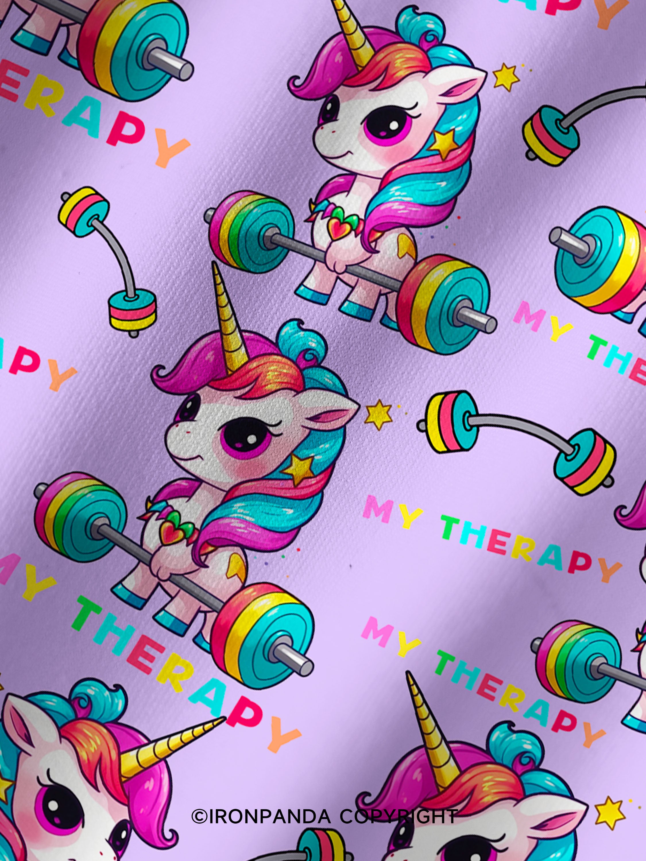 UNICORN MY THERAPY Printed Yoga Shorts