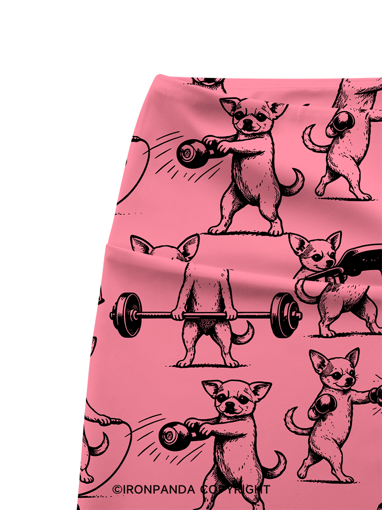 Chihuahua Workout Printed Yoga Cycling Shorts
