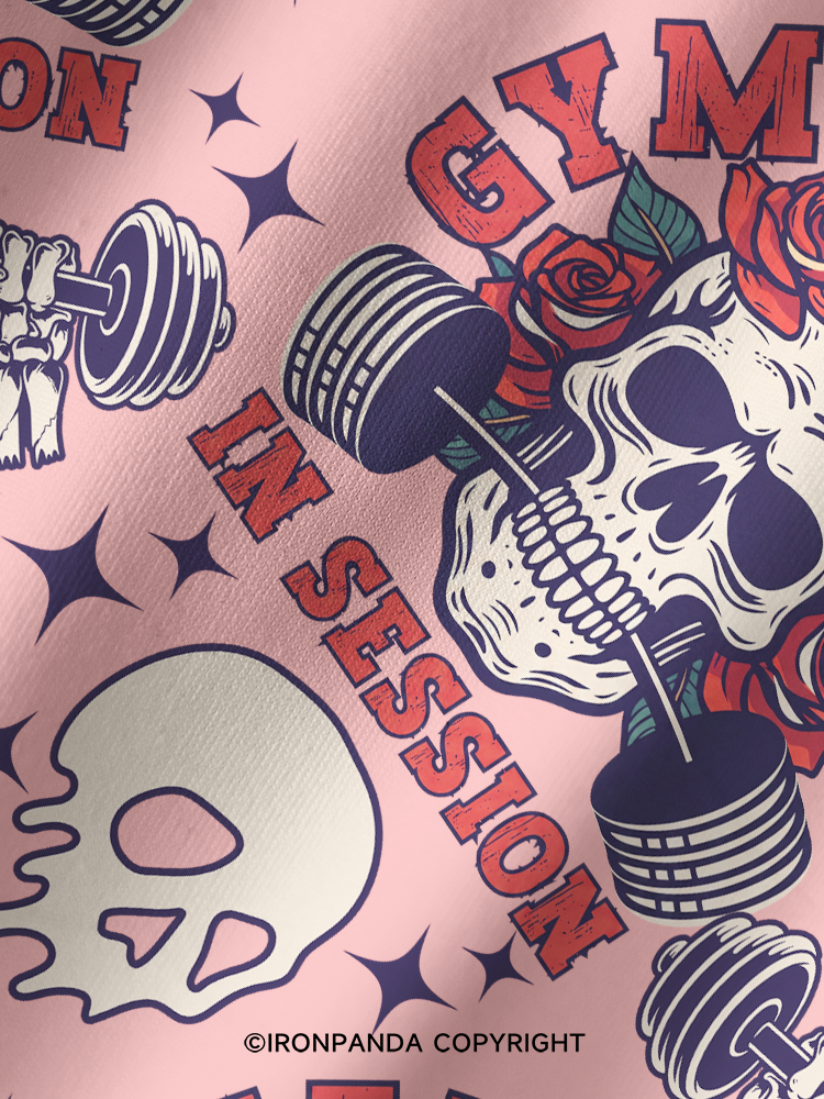 GYM THERAPY IN SESSION SKULL Printed Yoga Shorts