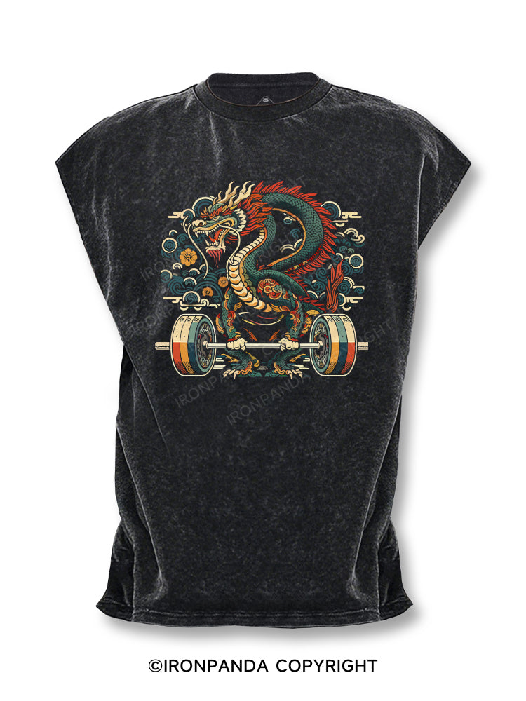 Chinese dragon weightlifting Cut Off Tank