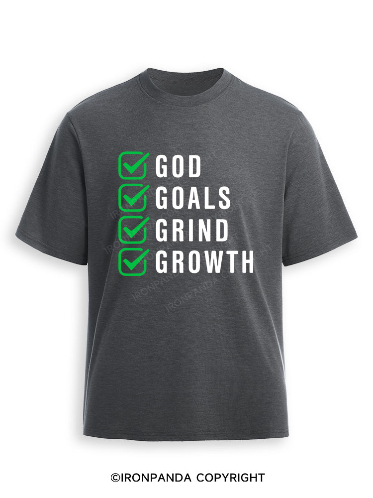 God Goals Grind Growth Ultra Soft Heather T-Shirt