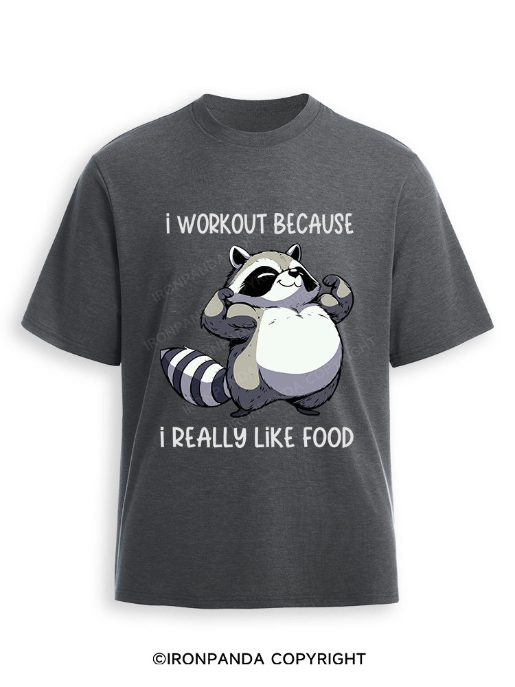 I WORKOUT BECAUSE I REALLY LIKE FOOD Ultra Soft Heather T-Shirt