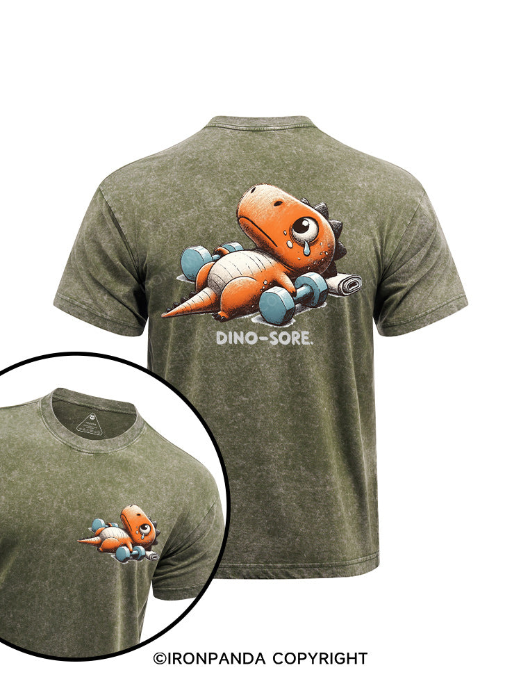 Dino-Sore After Workout printed Washed Gym Shirt