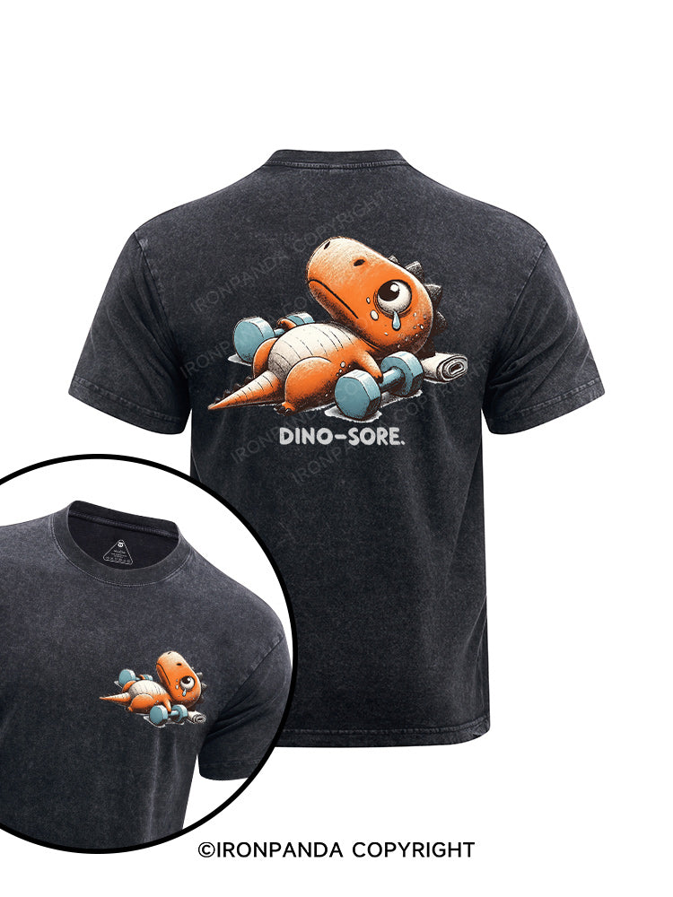 Dino-Sore After Workout printed Washed Gym Shirt