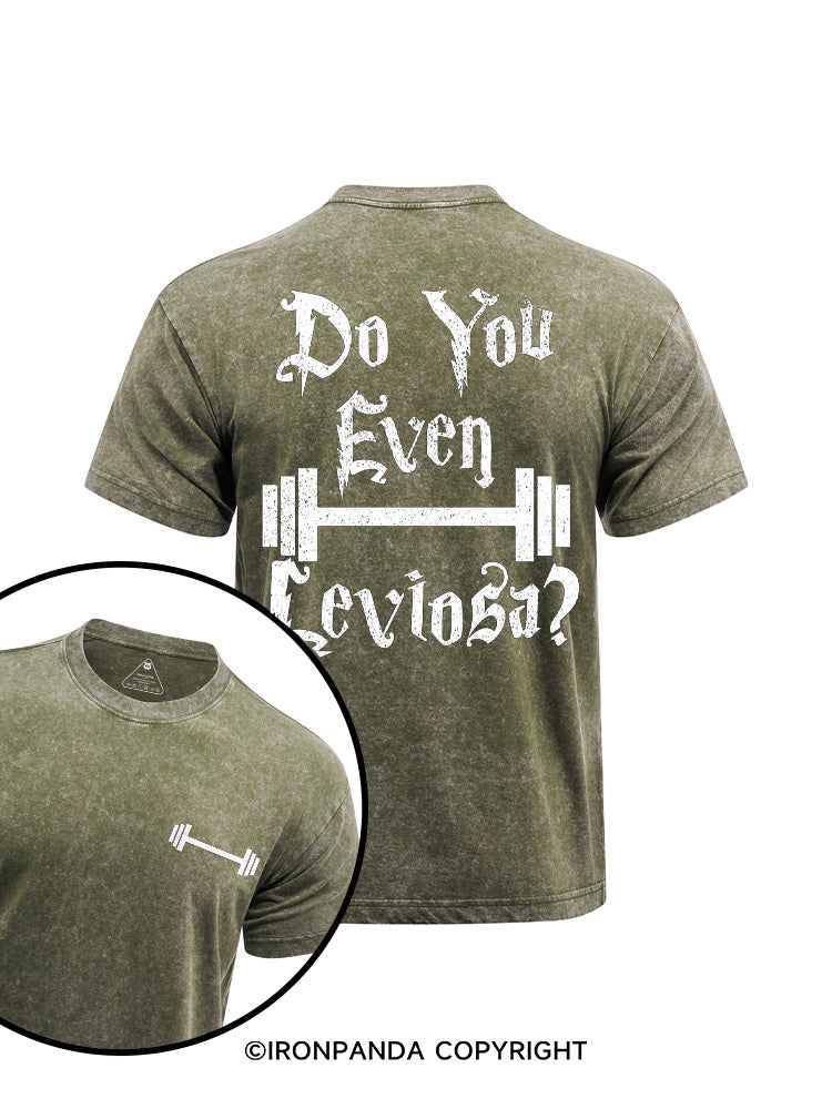 Do You Even Leviosa  printed Washed Gym Shirt