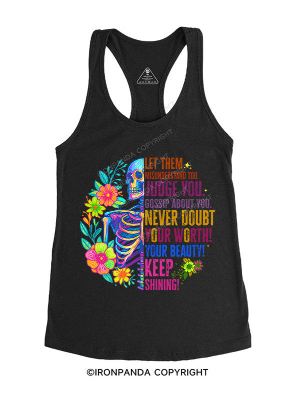 keep shining Gym Racerback Tank