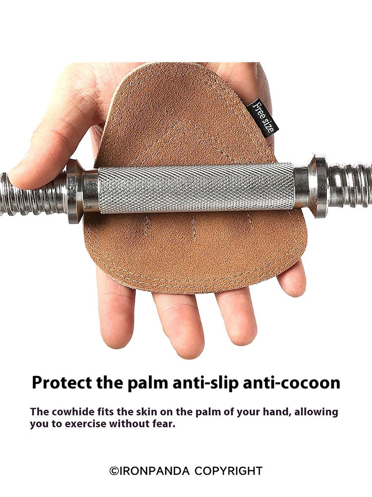 IronPanda Cowhide Leather Palm Guard Fitness Gloves