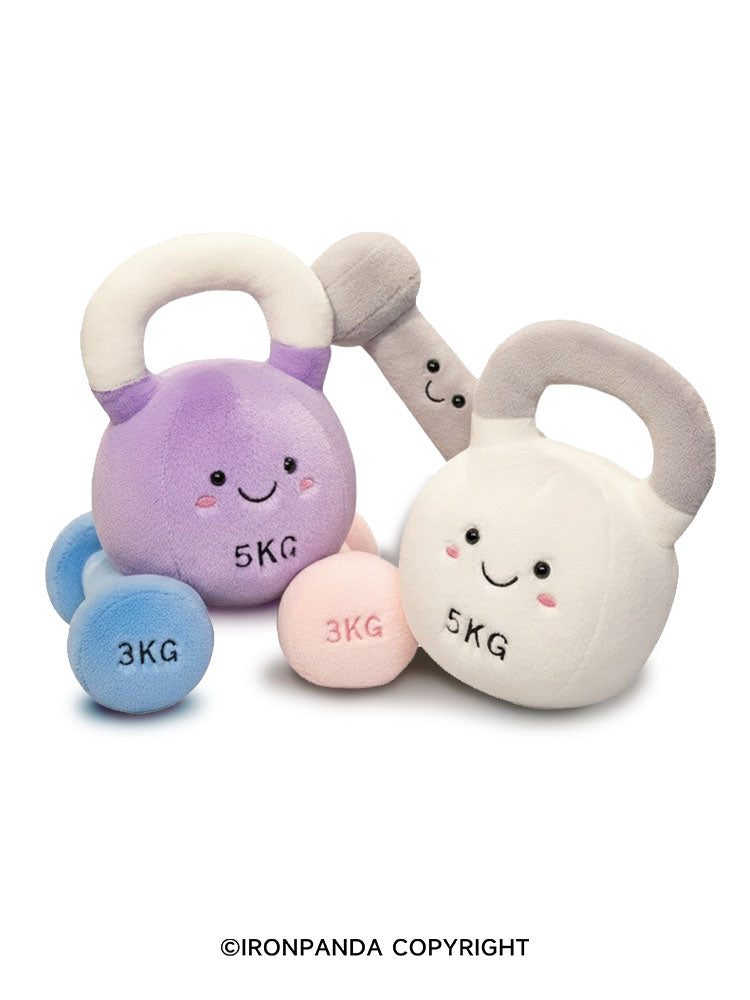 IronPanda Playful Fitness Themed Plush Dumbbell Toys