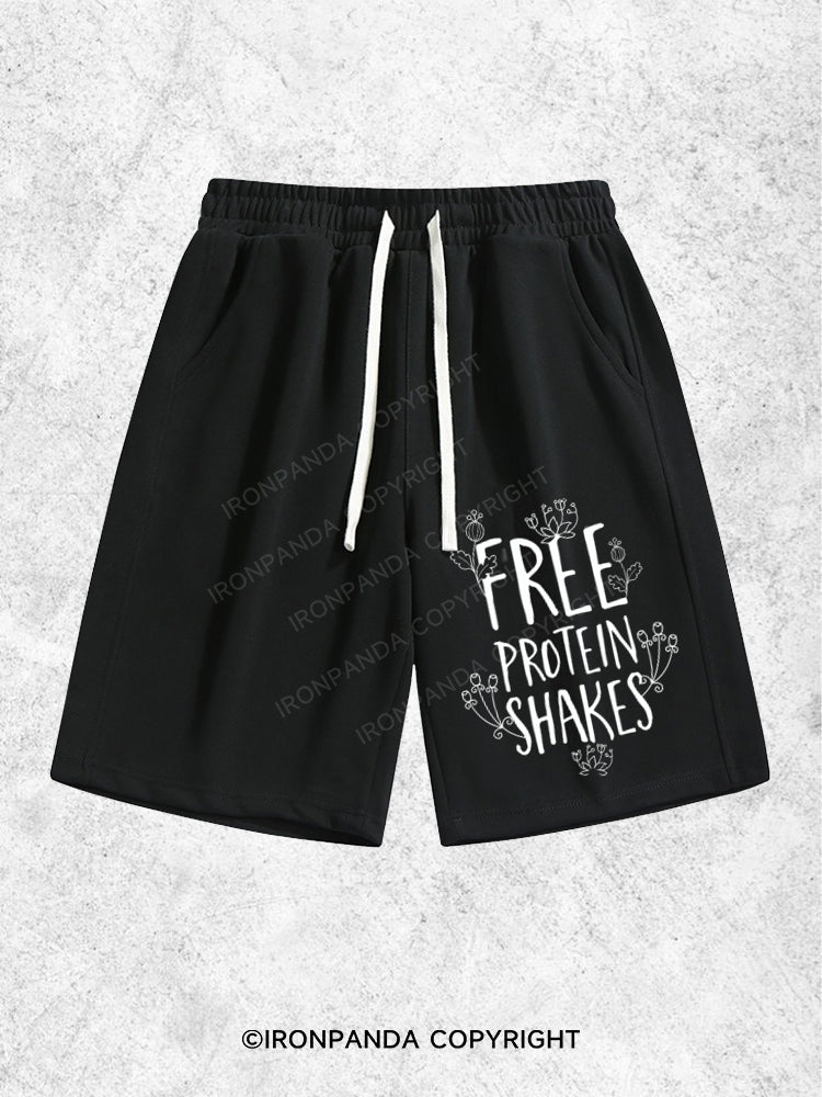 Free Protein Shakes Loose Cotton Gym Shorts
