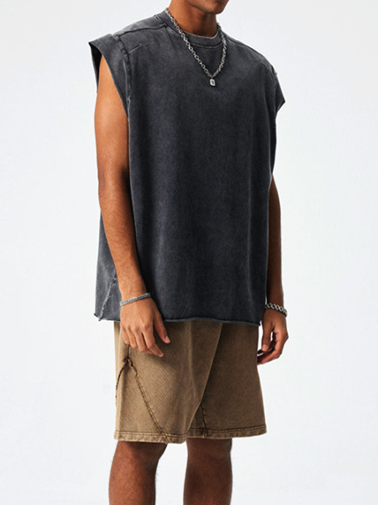 FREE HUGS Just kidding, don't touch me  Back Printed Cut Off Tank