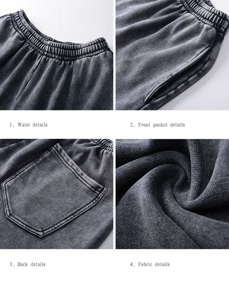 Muscular Rottweiler Washed Gym Shorts