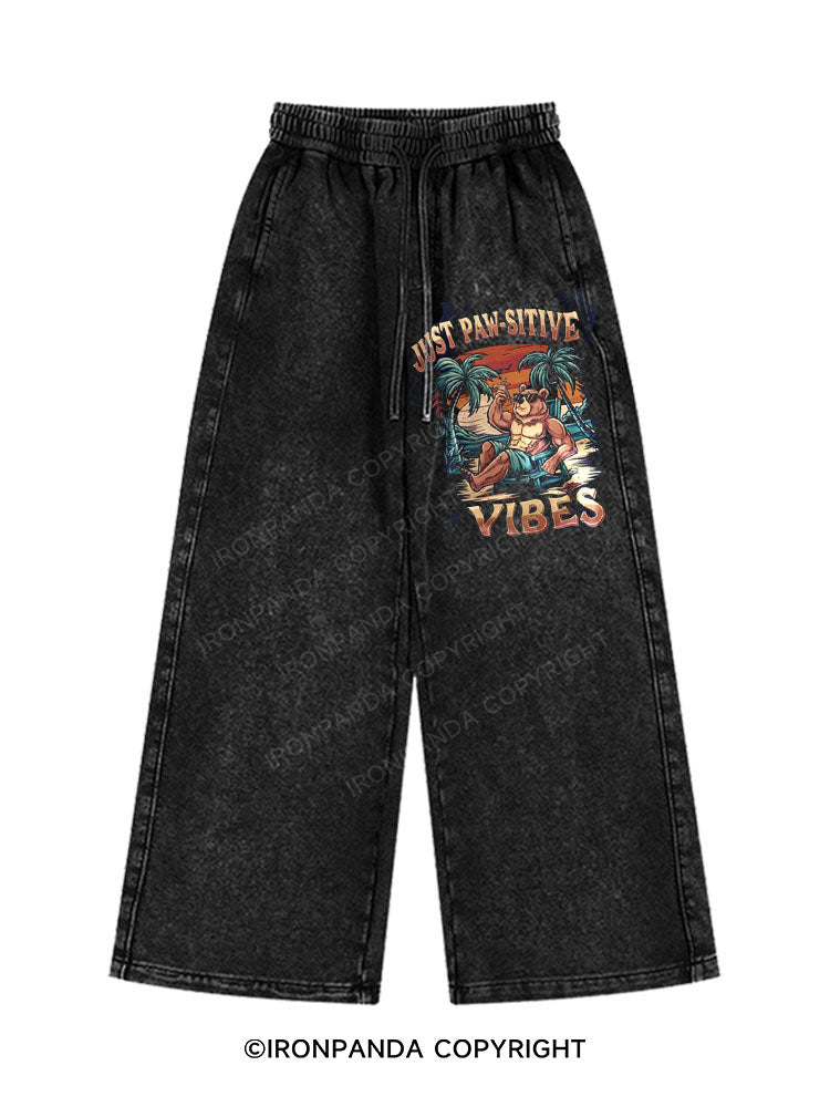 JUST PAW-SITIVE VIBES Washed Baggy Joggers