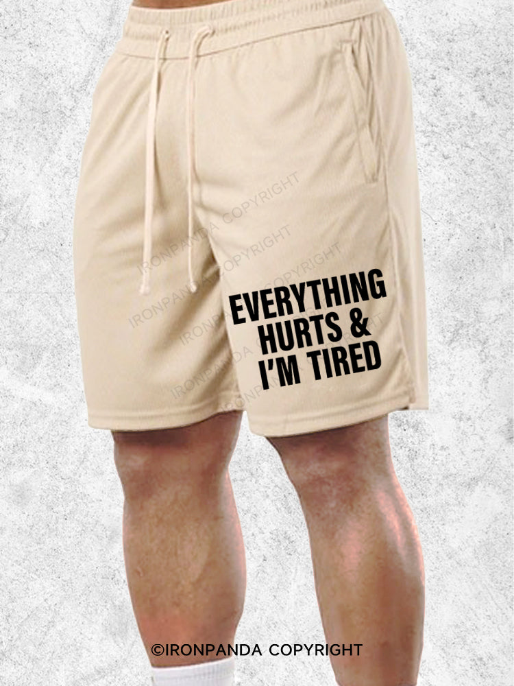 Everything hurts & I'm tired Loose Cotton Gym Shorts