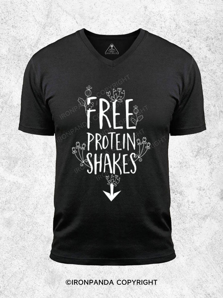 Free Protein Shakes Gym V-neck Shirt