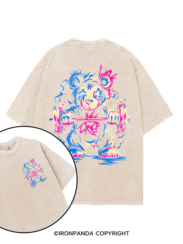 BEAR GAINS printed Gym Shirt