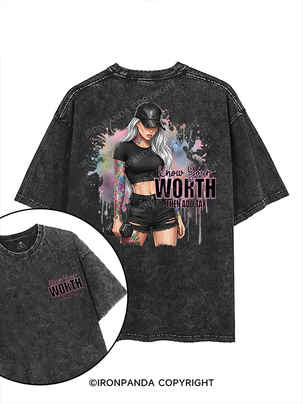Know your worth – then add tax printed Gym Shirt