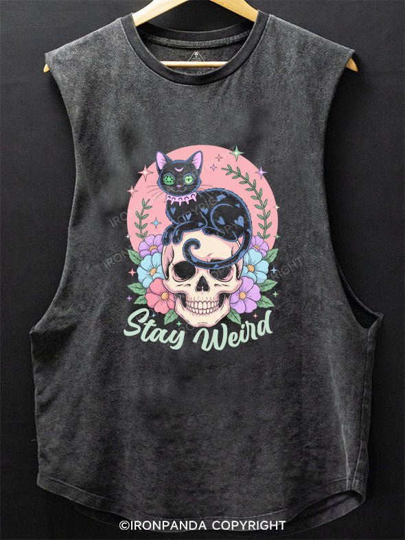 STAY WEIRD SCOOP BOTTOM COTTON TANK