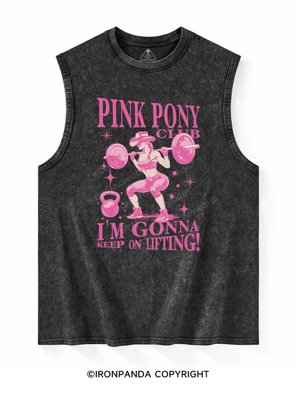 PINK PONY CLUB，I’M GONNA KEEP ON LIFTING Washed Tank