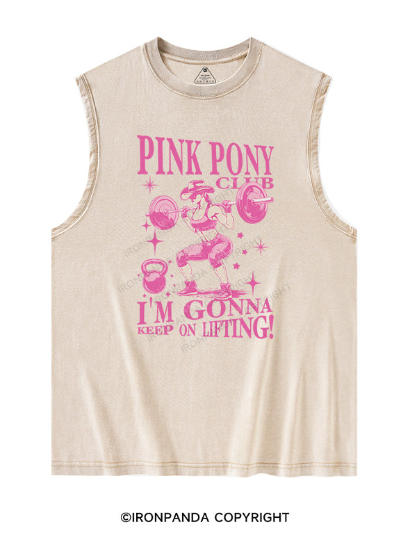 PINK PONY CLUB，I’M GONNA KEEP ON LIFTING Washed Tank