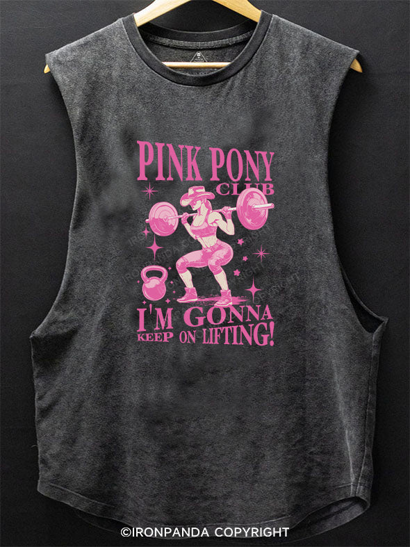 PINK PONY CLUB，I’M GONNA KEEP ON LIFTING SCOOP BOTTOM COTTON TANK