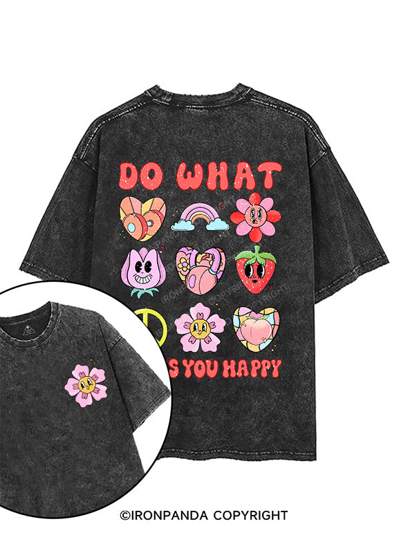 DO WHAT MAKES YOU HAPPY printed Gym Shirt