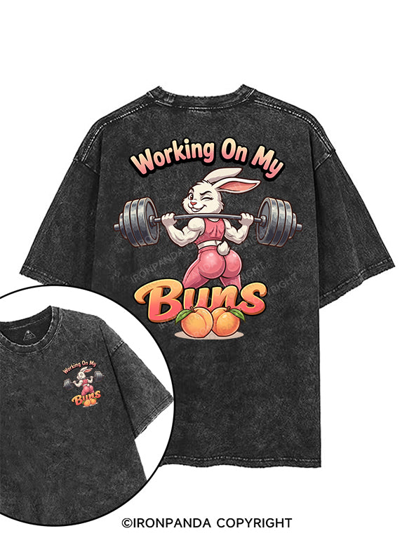 working  on my buns printed Gym Shirt
