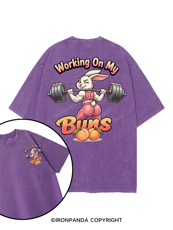 working  on my buns printed Gym Shirt