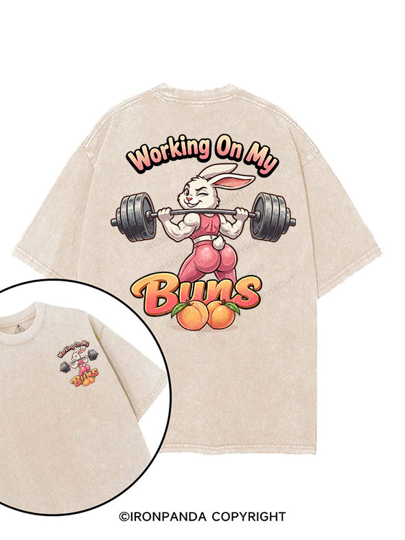 working  on my buns printed Gym Shirt