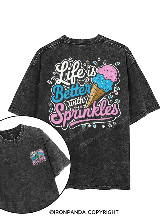 life is better with sprinkles printed Gym Shirt