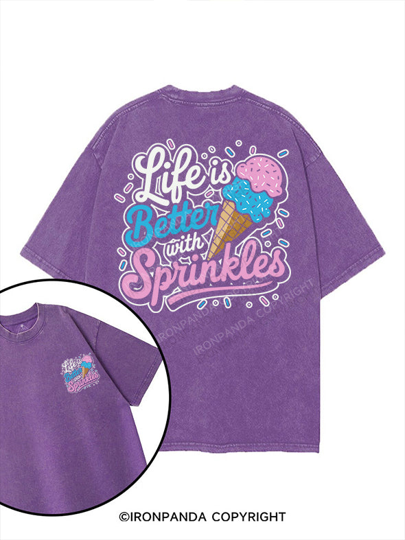 life is better with sprinkles printed Gym Shirt