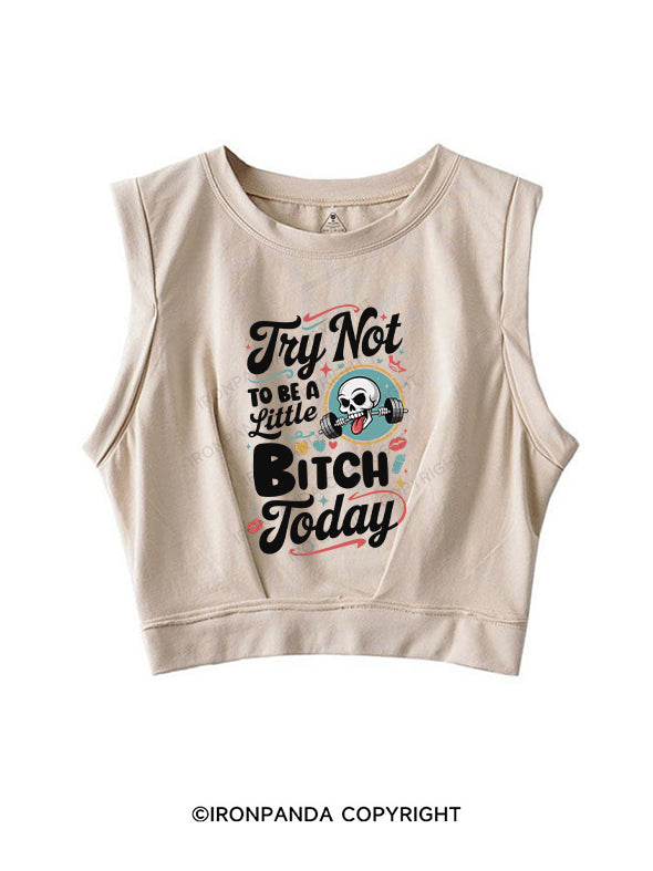 TRY NOT TO BE A LITTLE BITCH TODAY SLEEVELESS CROP TOPS